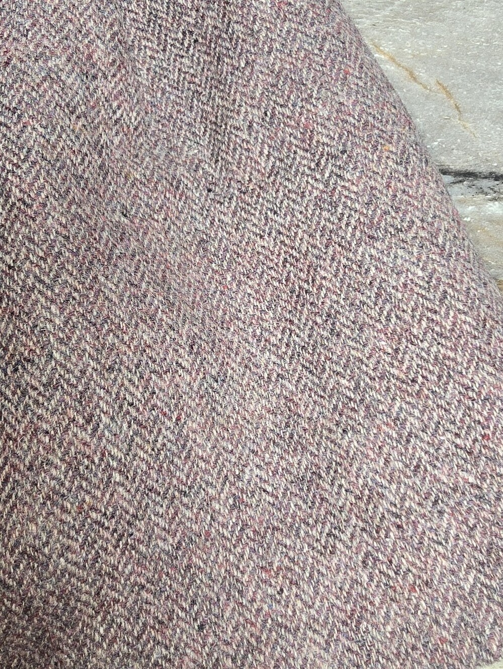 GAP 100% Wool Herringbone Tweed Pleated Mini Skirt Lined Purple Brown Women’s... - Picture 10 of 11